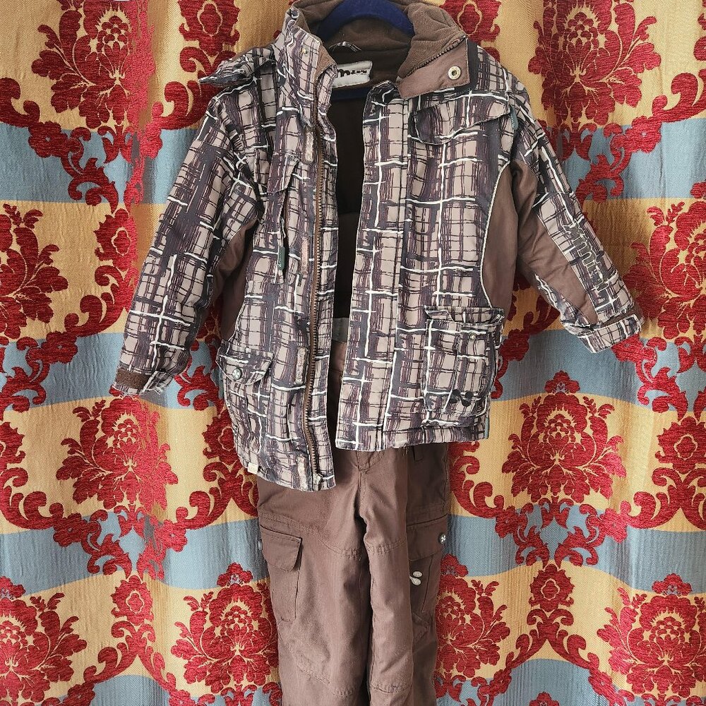 XMTN by Coltech Boys Snow Suit – Size 4 – Brown Winter Coat & Snow Pants